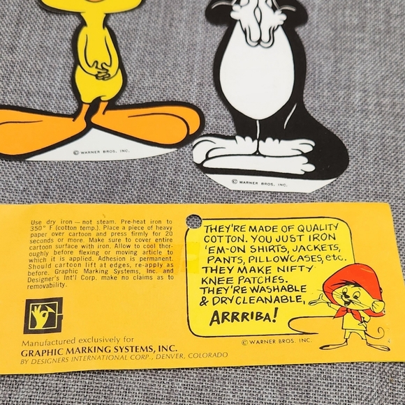 Vintage Looney Tunes Sylvester The Cat And Tweety Bird Iron On Cotton Graphic - Picture 3 of 4